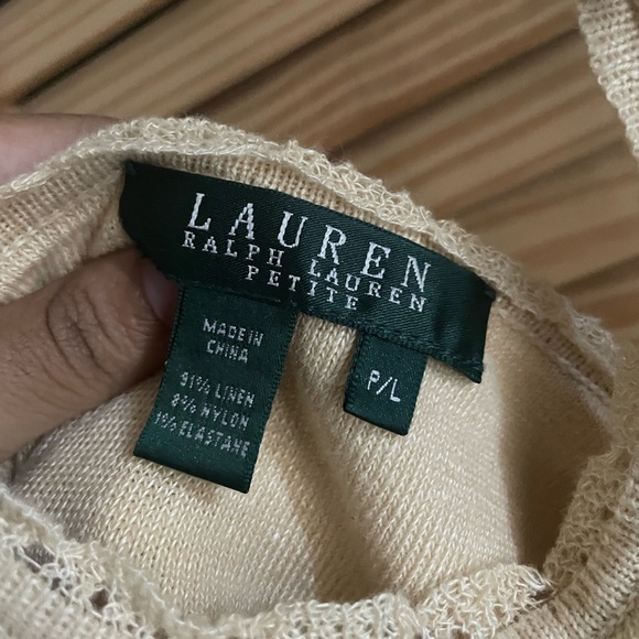 Ralph Lauren Petite beige sleeveless top P/L - Picture 3 of 3